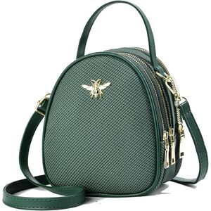 Women Dark Green Imported Faux Leather Stylish Small Crossbody Messenger Bags